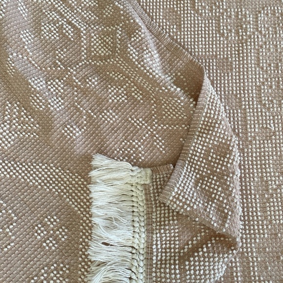 Vintage Chenile Light Dusty Pink Queen Bed Coverlet Light Blanket - Picture 11 of 11